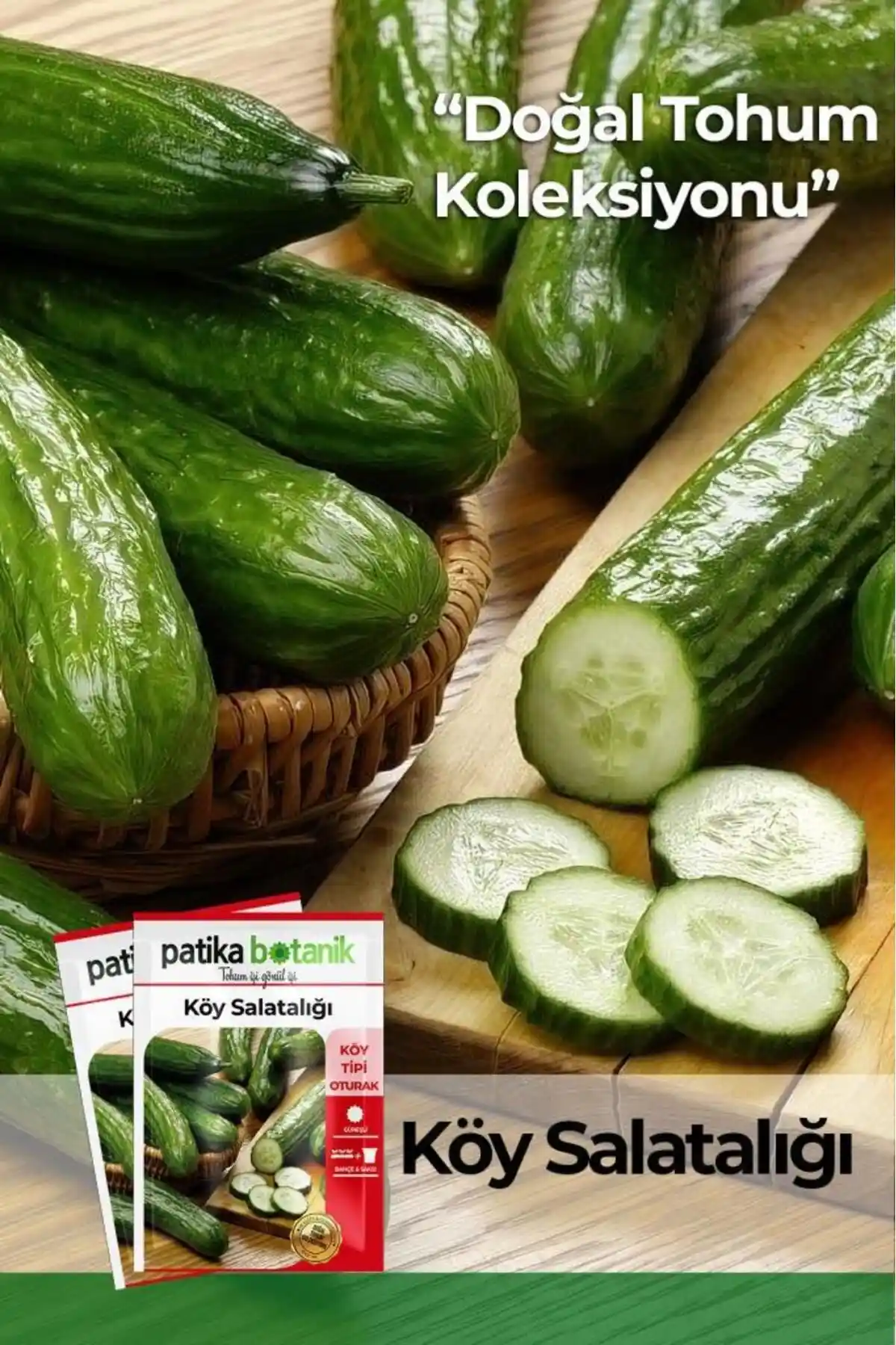 Patika Botanik Yerli Ata Kökenli Köy Salatalığı Tohumu 120 Adet Doğal ve Verimli Üretim