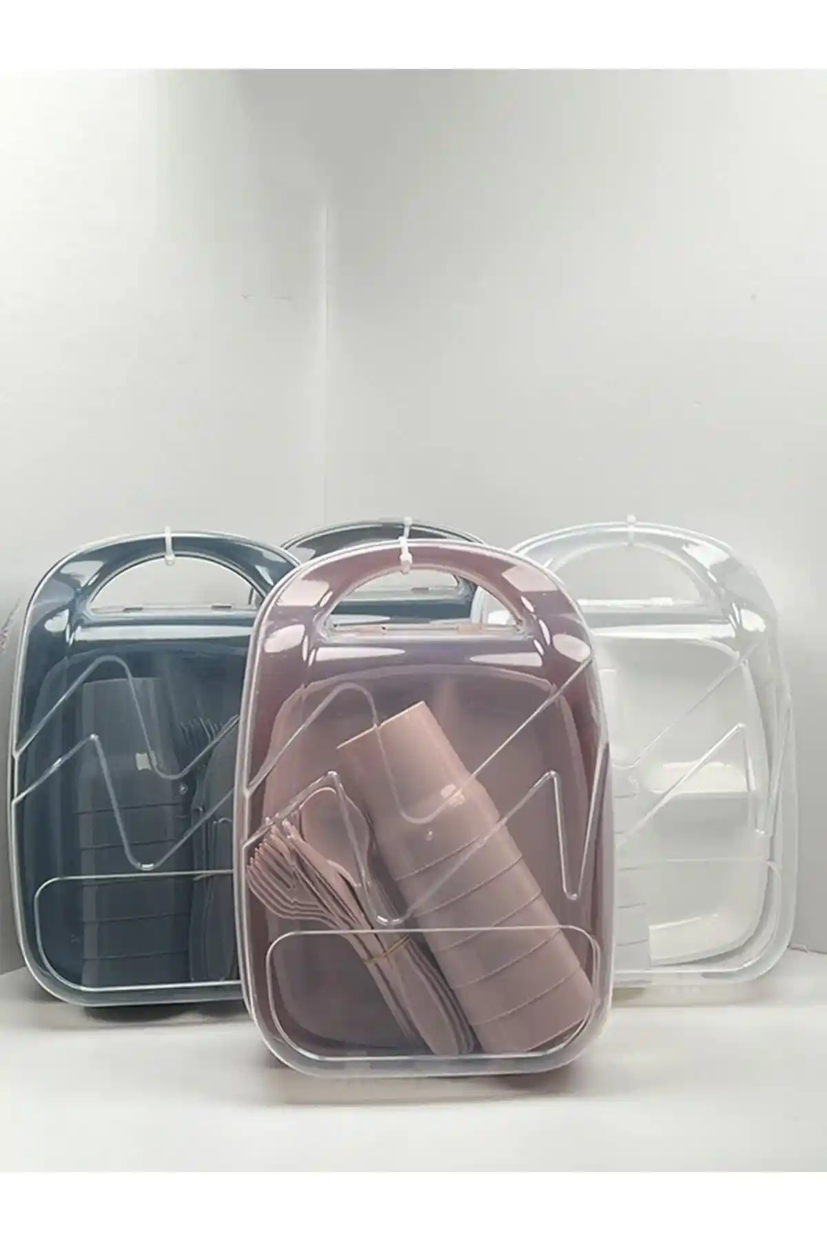 Pink Cat Kitchen 32 Parça Piknik Seti 6 Kişilik Çok Renkli ve Dayanıklı Tasarım