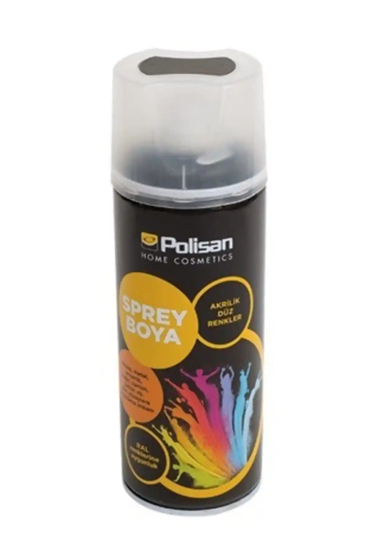 Polisan Akrilik Sprey Boya Parlak Siyah RAL9005 400 ml Yüksek Kalite ve Estetik Çözüm