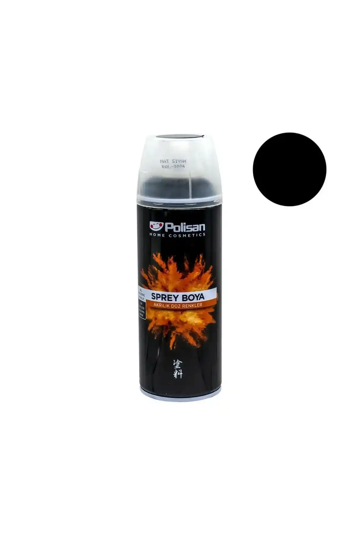 Polisan Mat Siyah Sprey Boya 400 ml Ral 9004 - Dayanıklı ve Estetik Uygulama Seçeneği