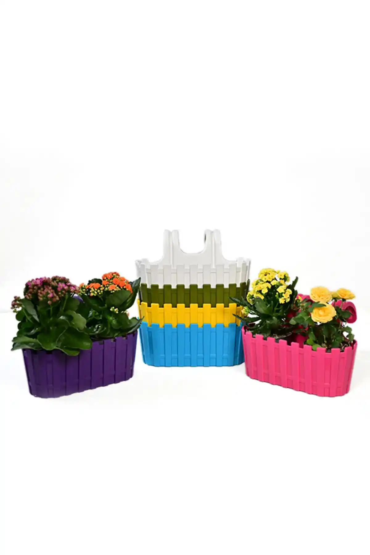 Poliwork Akasya Balkon Saksı 30 cm, 3 litre, renkli ve dayanıklı tasarım