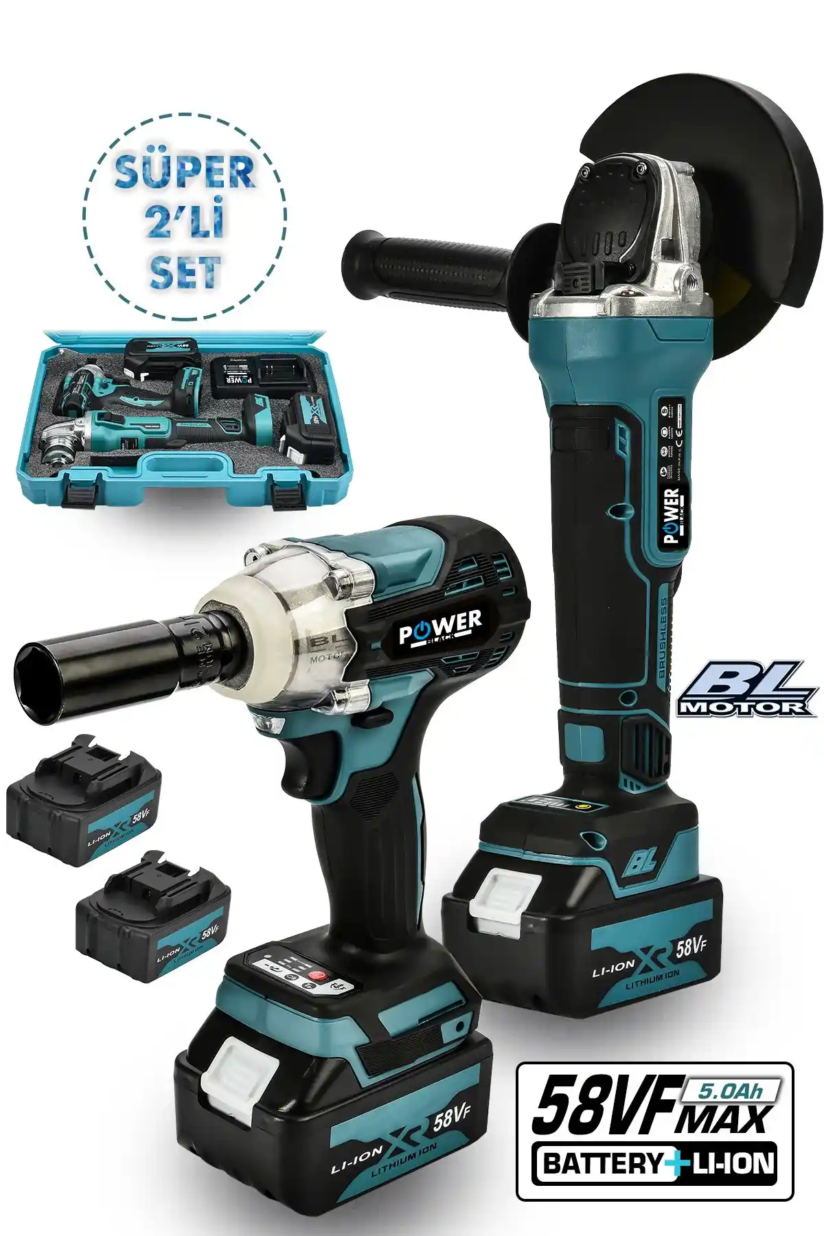 Power Black 2 Li Set: Çok Yönlü ve Yüksek Performanslı Profesyonel El Aleti Seti
