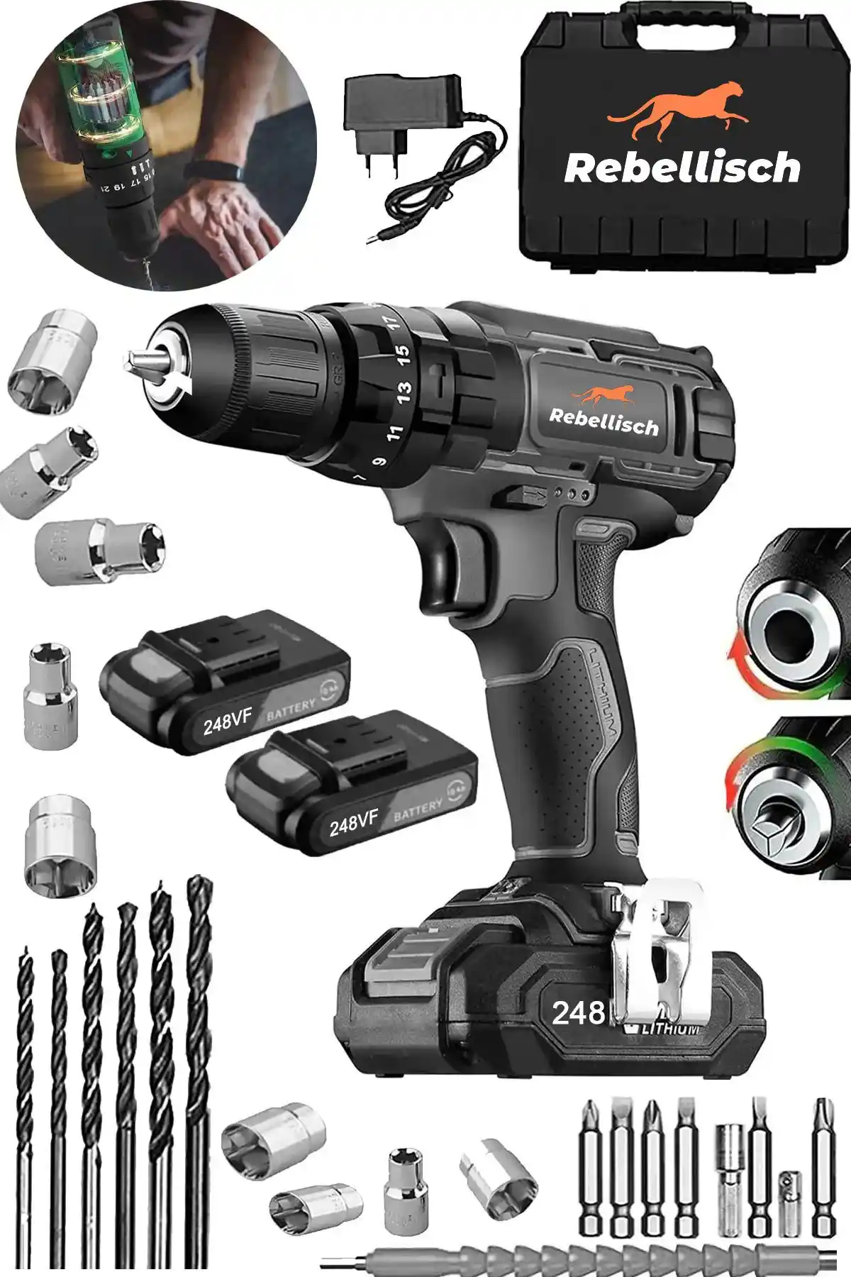 Rebellisch Germany Voiture 348 Vf Akülü Matkap: Güç ve Dayanıklılık Bir Arada