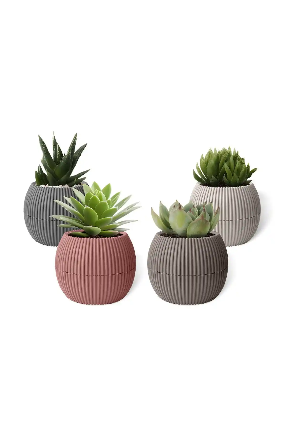 Renkli ve Modern Plastik Saksılar Seti İç Mekan ve Dış Mekan Dekorasyonu İçin Uygun