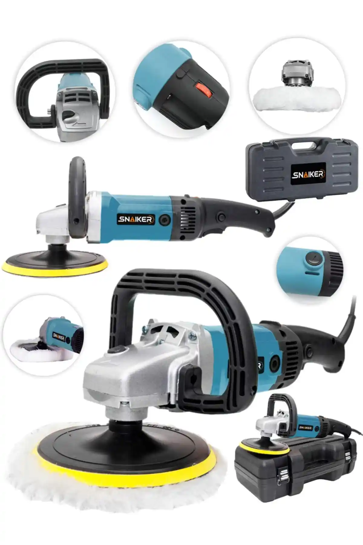 Snaiker 1200 Watt Profesyonel ve Hobi Kullanımı İçin Polisaj Makinesi