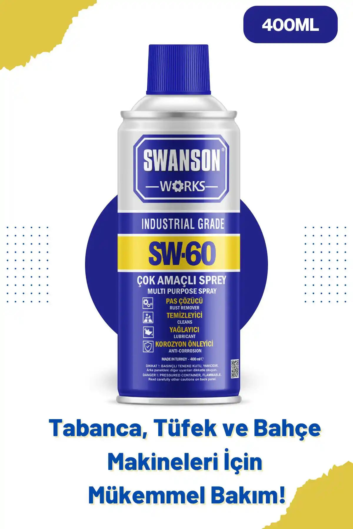 SWANSON WORKS SW-60 Yağlama Spreyi Bahçe ve Silah Bakımı İçin Çok Yönlü Koruyucu Ürün