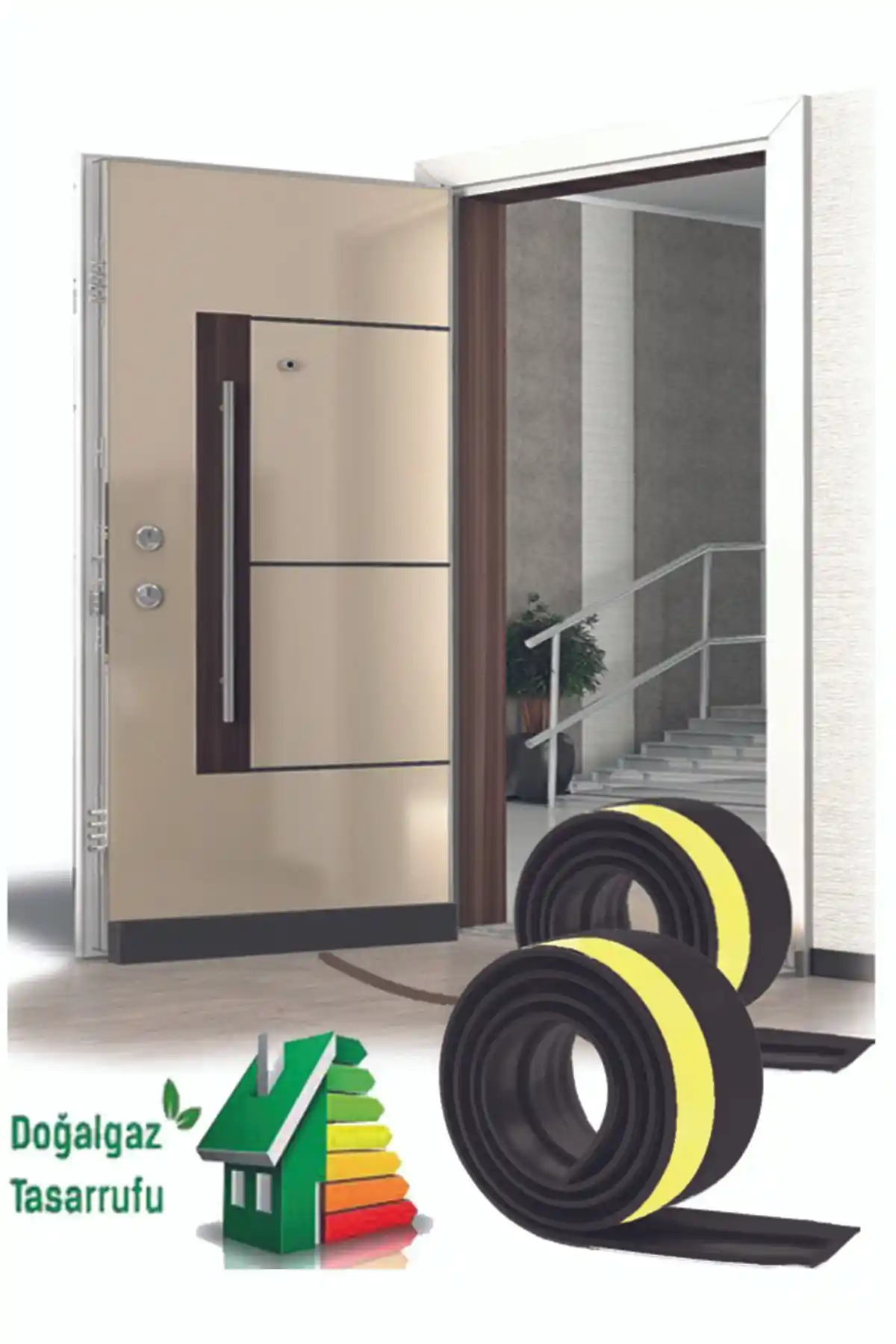 UYDEE Kapı Altı Rüzgar Önleyici Kapı Altı Eşik Süngeri 2 Adet, Dayanıklı ve Estetik Tasarım