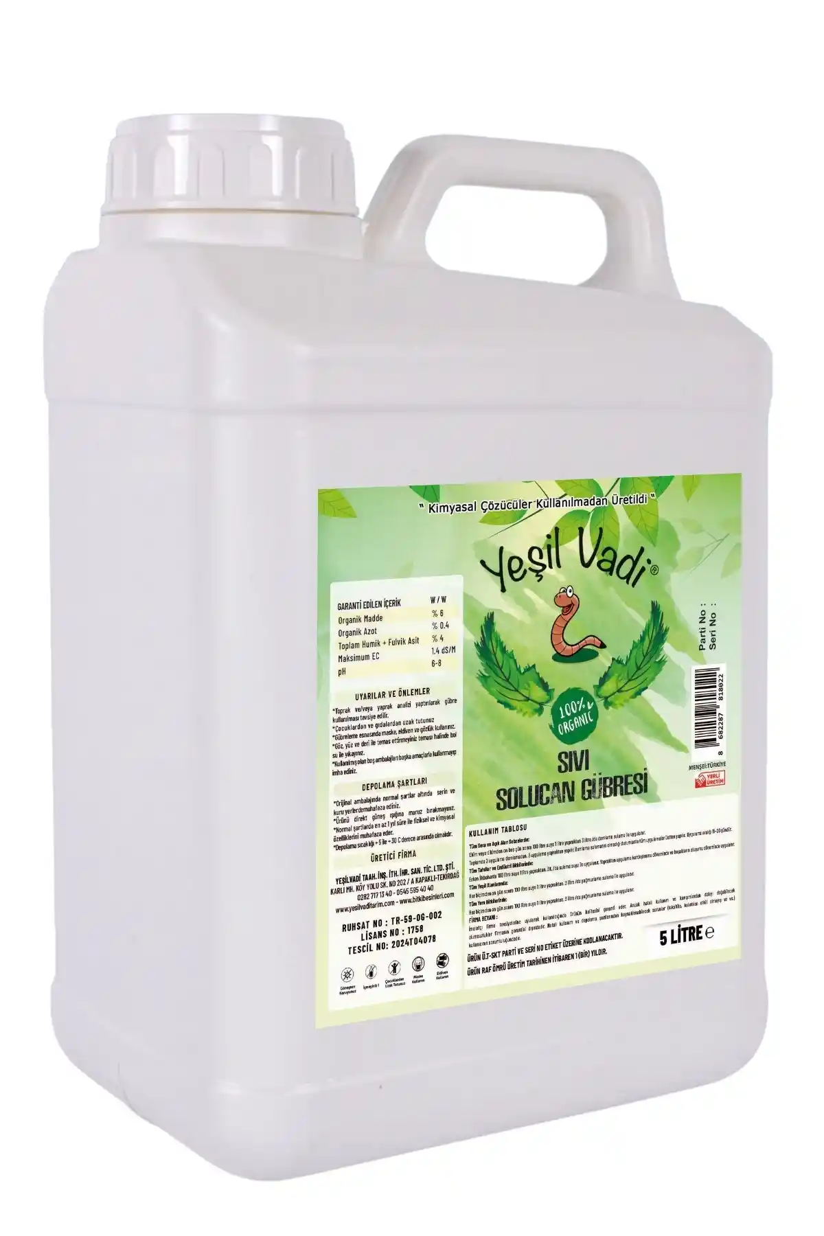 YEŞİLVADİ Sıvı Solucan Gübresi ile Doğal ve Verimli Tarım Uygulamaları