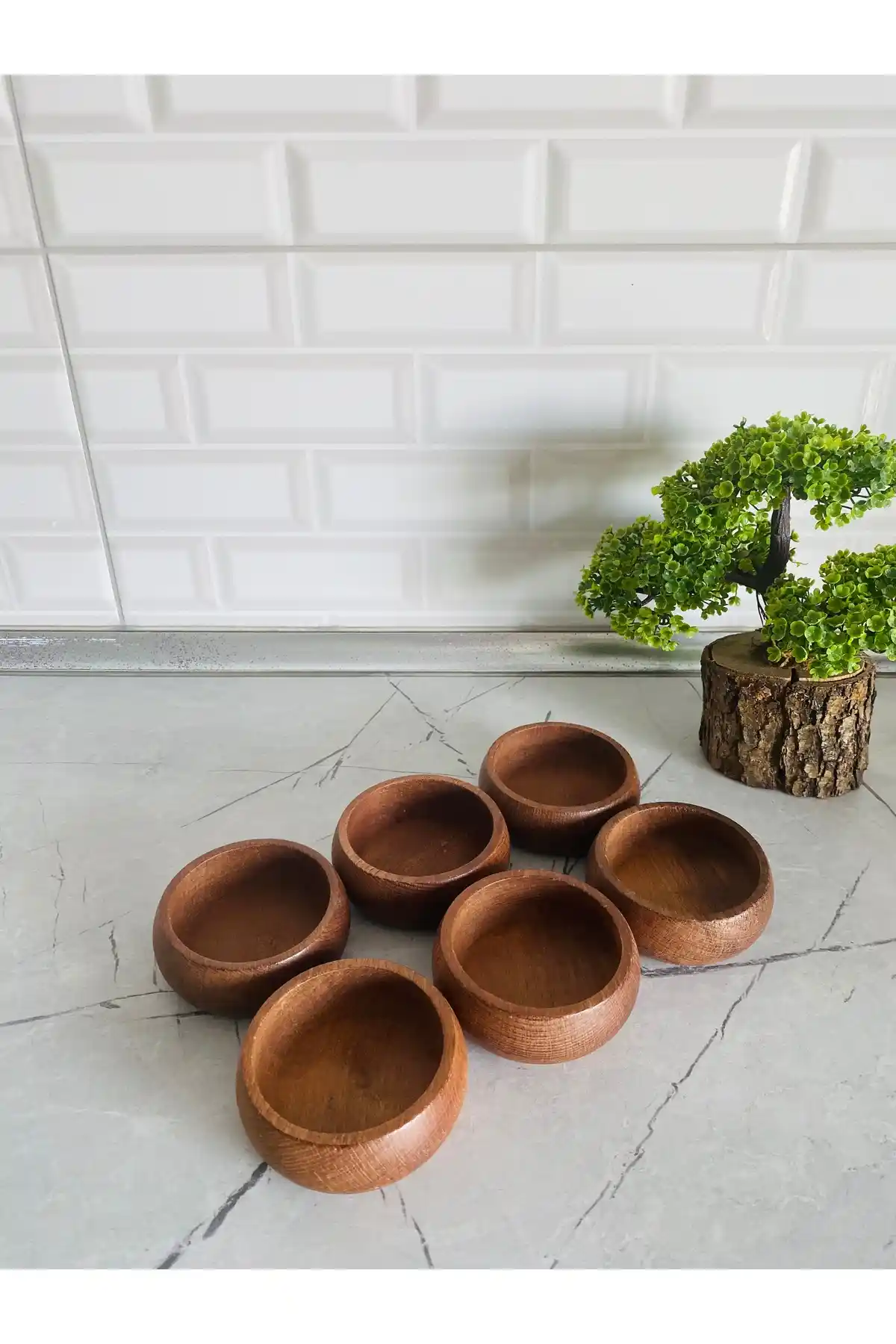 BALSA Ahşap 6'lı Kase Seti Doğal Malzeme ve Estetik Sunum İçin Uygun