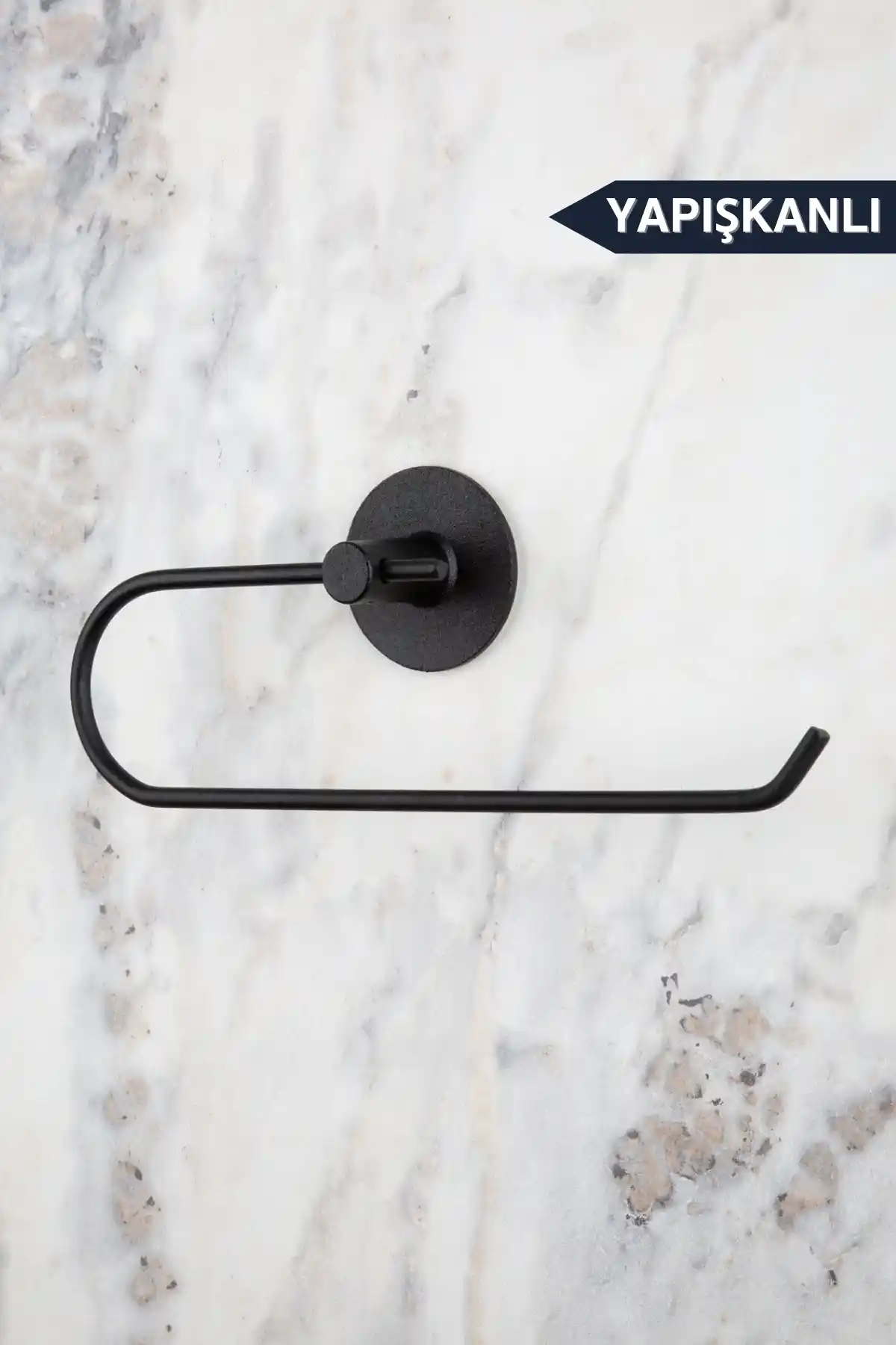 Evina Siyah Yapışkanlı Kağıt Rulo Havluluk Modern ve Pratik Banyo Aksesuarı