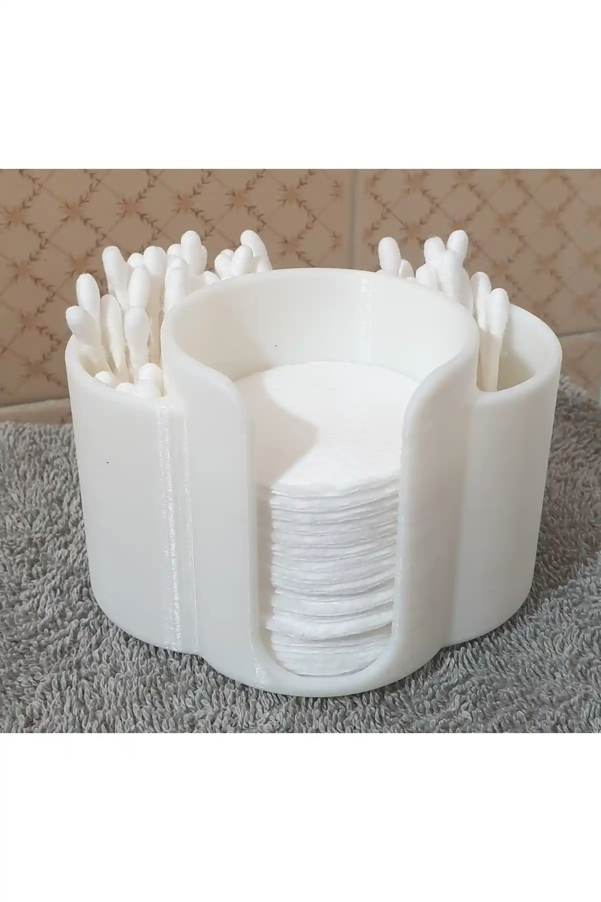 Figürlab Kulak Çubuğu ve Makyaj Silme Pamuğu Kutusu Pratik ve Hijyenik Depolama Çözümü