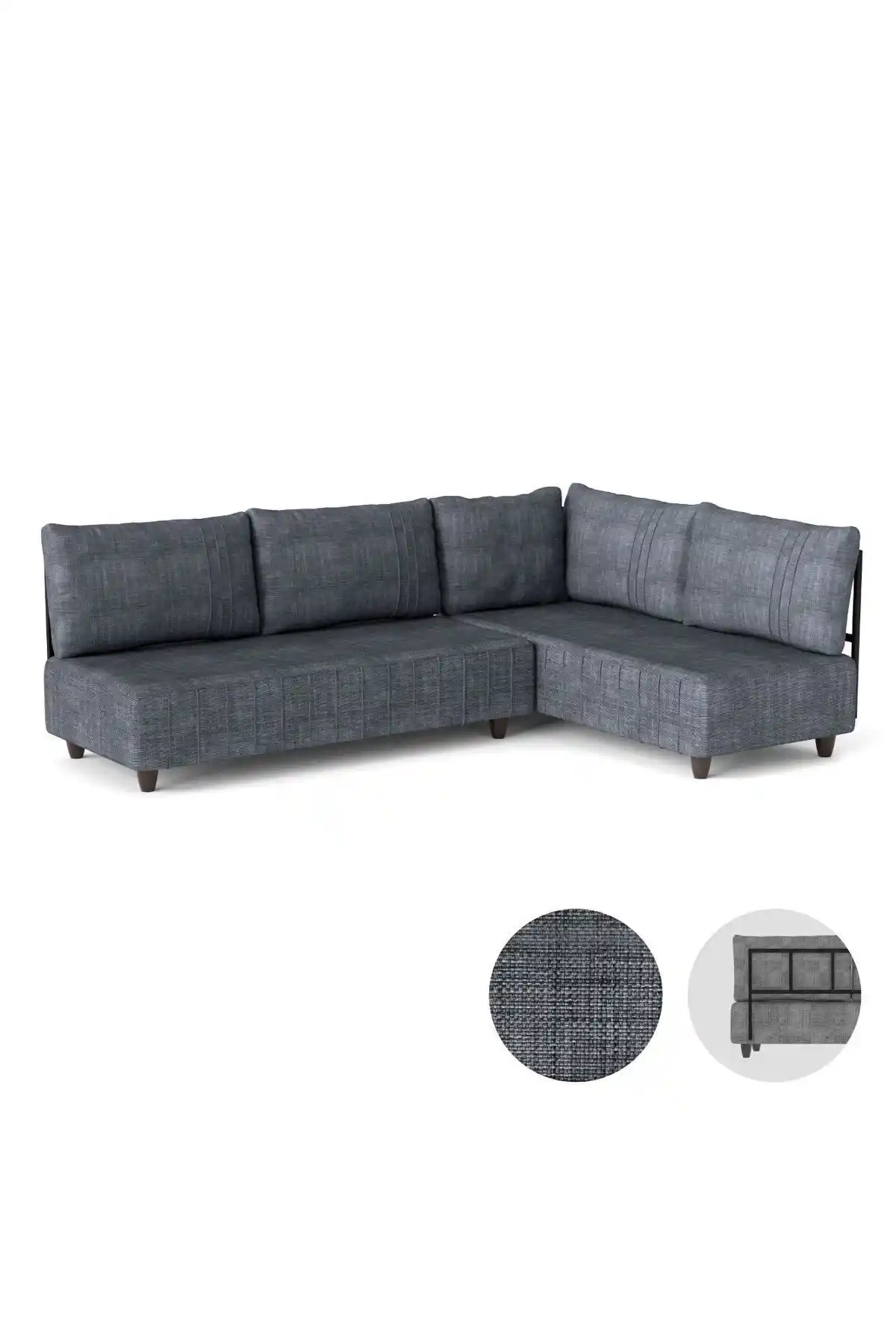 Gaga Mobilya Loriket Köşe Takımı Antrasit Modern ve Fonksiyonel Oturma Çözümü