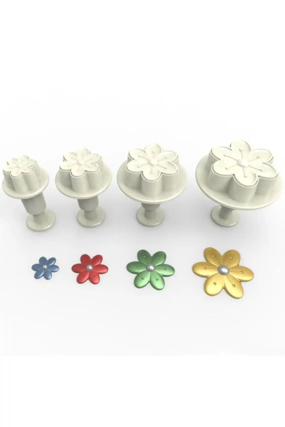 Genel Markalar 6 Yapraklı Çiçek Şeker Hamuru Kalıbı Büyük Boy Enjektörlü Tasarım