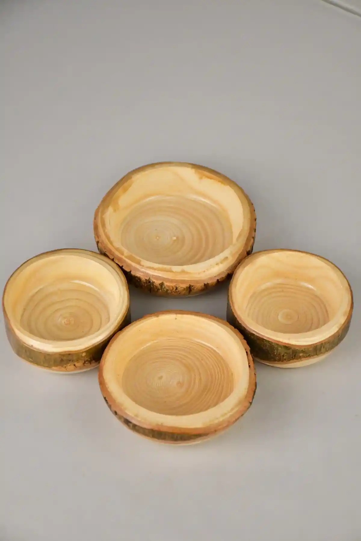 Genel Markalar Ahşap Çerezlik Kase Seti 4 Parça Estetik ve Fonksiyonel Mutfak Aksesuarı