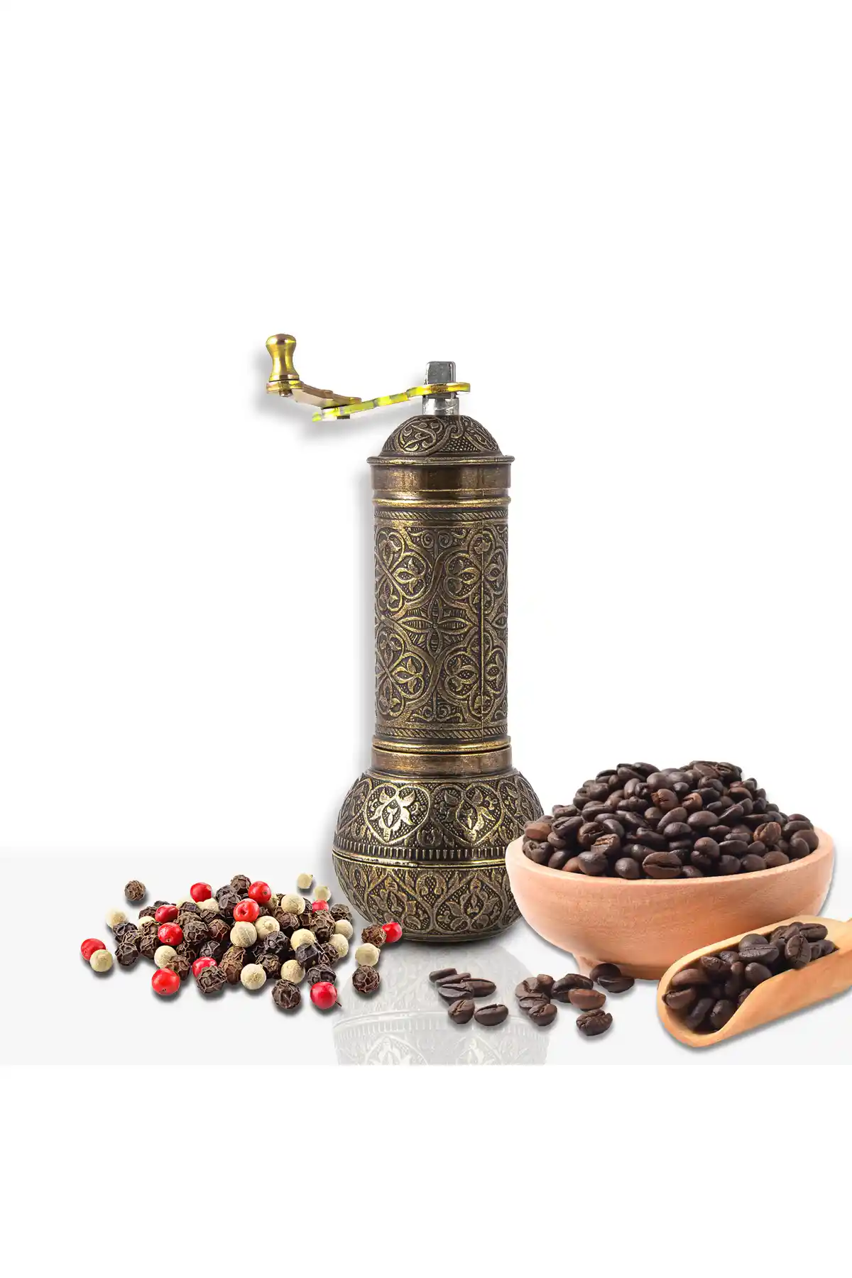 Glios Kahverengi Zamak El Değirmeni Karabiber ve Kahve İçin Dayanıklı ve Şık Tasarım