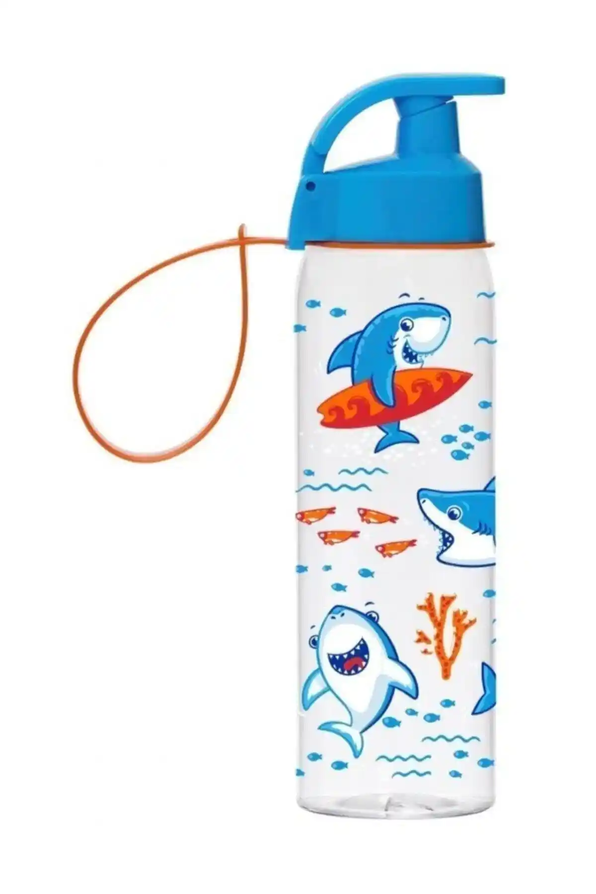 Herevin Köpekbalığı Baskılı 500 ml Matara Suluk Çocuklar ve Yetişkinler İçin Güvenli Tasarım