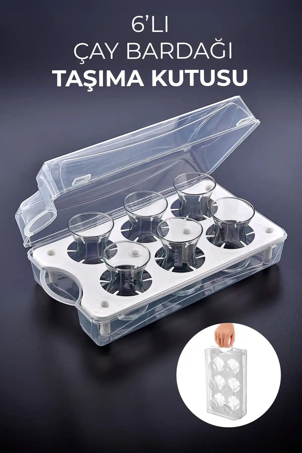 Kitchen Life Çay Bardağı Taşıma Kabı Pratik ve Güvenilir Dış Mekan Kullanımı İçin