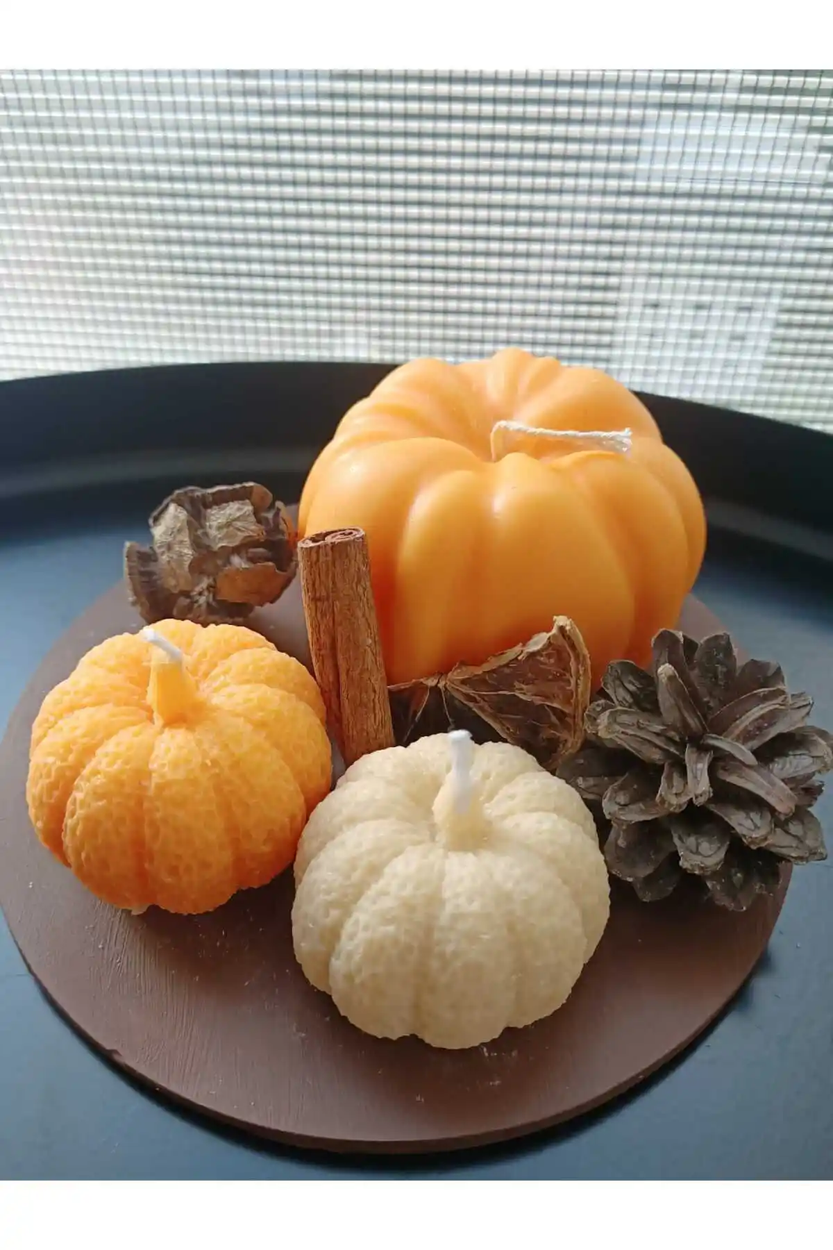 Nish Candles El Yapımı Balkabağı Mum Seti ile Sonbahar Dekorasyonunu Zenginleştir