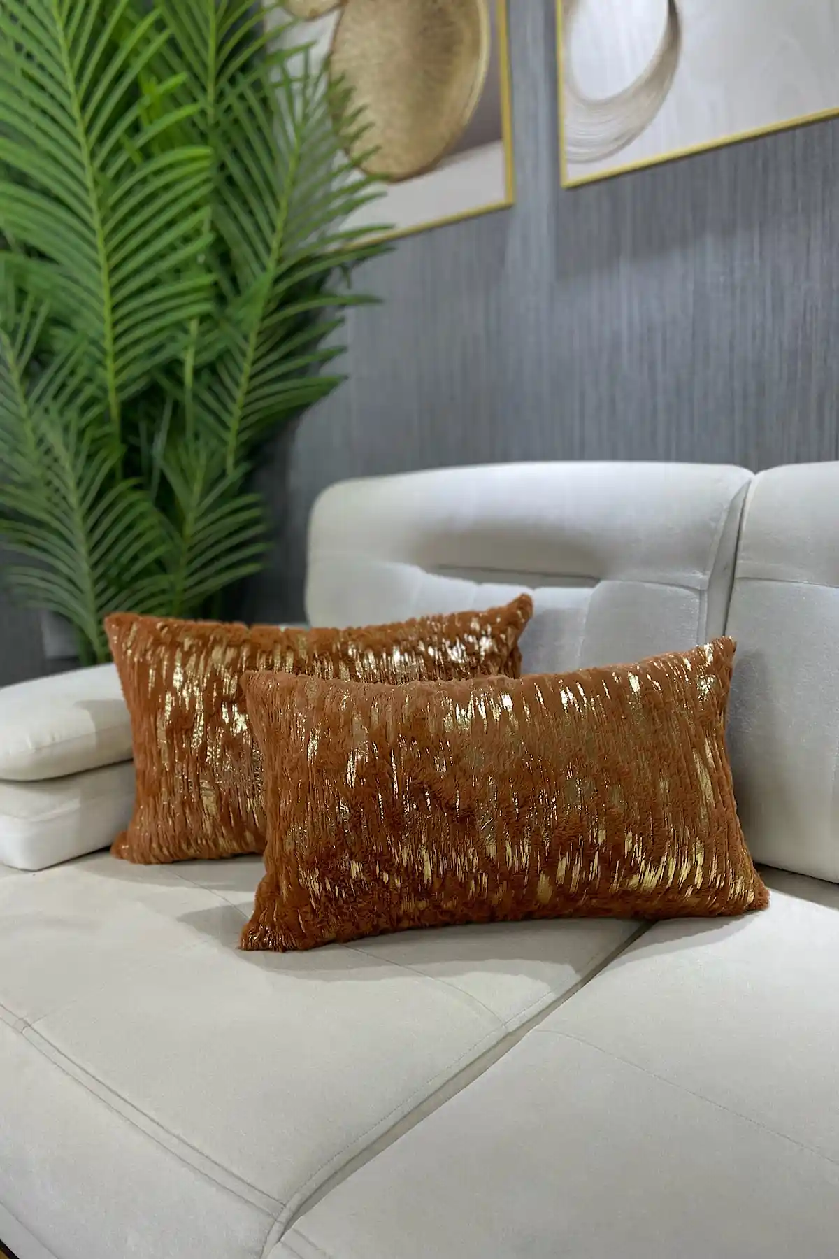 Paris Life Varaklı Pelüş Tavşan Kırlent Kılıfı Modern ve Şık Dekorasyon İçin Uygun