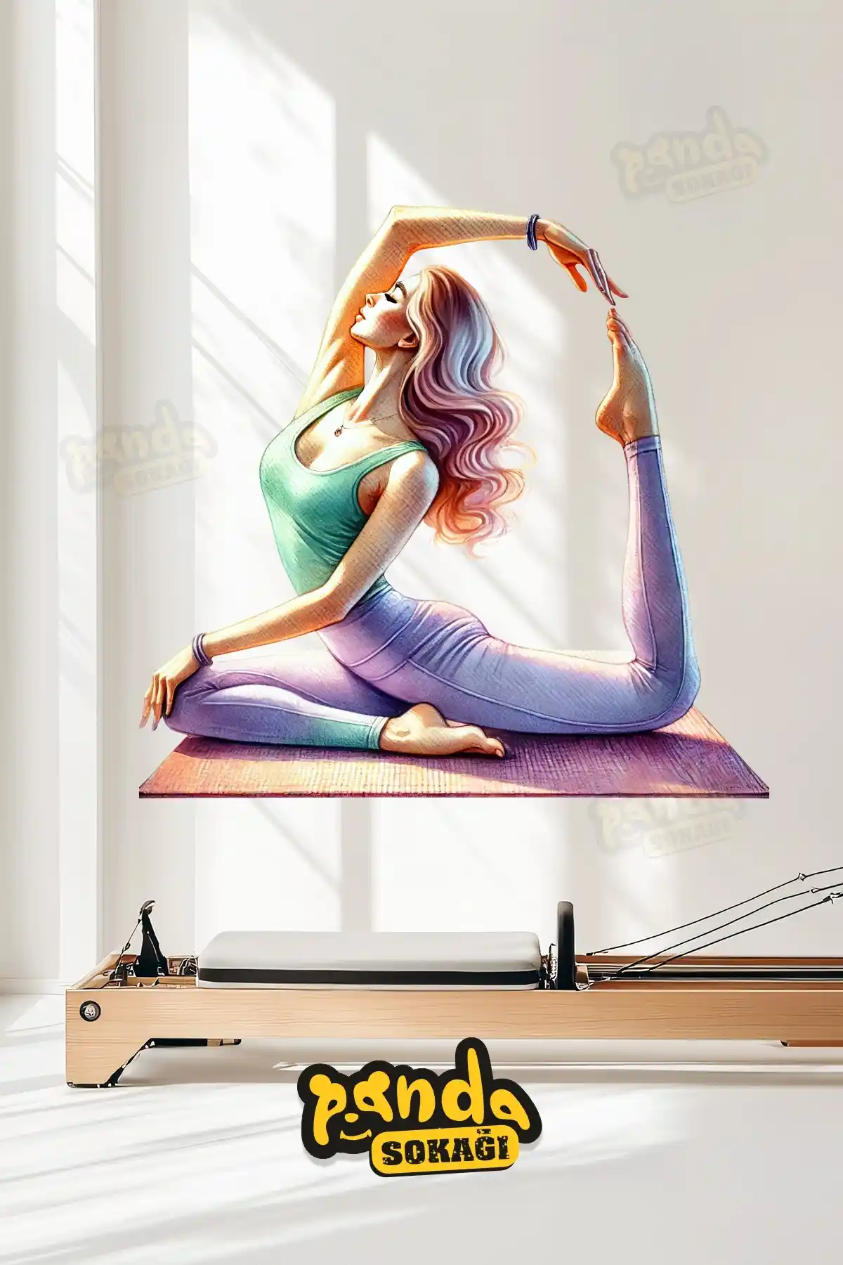 Pilates Renkli Sticker Seti İç Mekan Dekorasyonu ve Motivasyon İçin Uygun