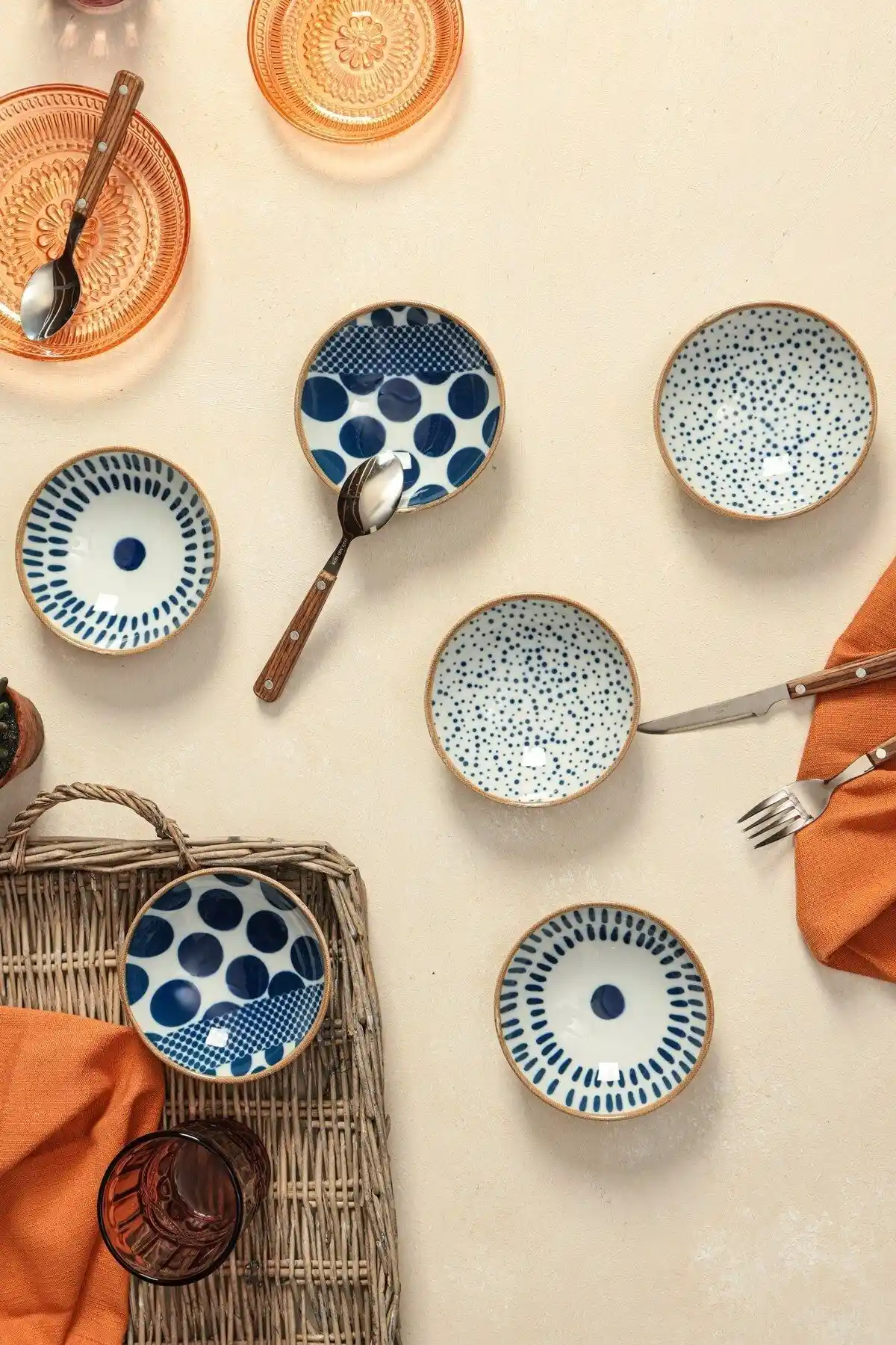 Porland Spotty 6'lı Karma Çerezlik ve Sosluk Kase Takımı Modern ve Dayanıklı Tasarım