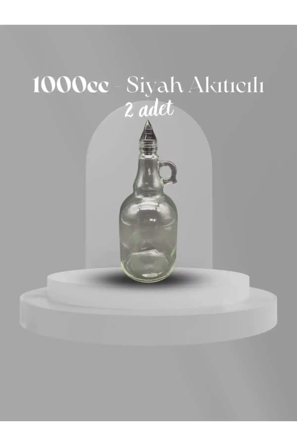 Sahlepcim 1000cc Siyah Akıtıcı Kapaklı Yağ ve Sirkelik Seti Modern Mutfak Dekorasyonu İçin