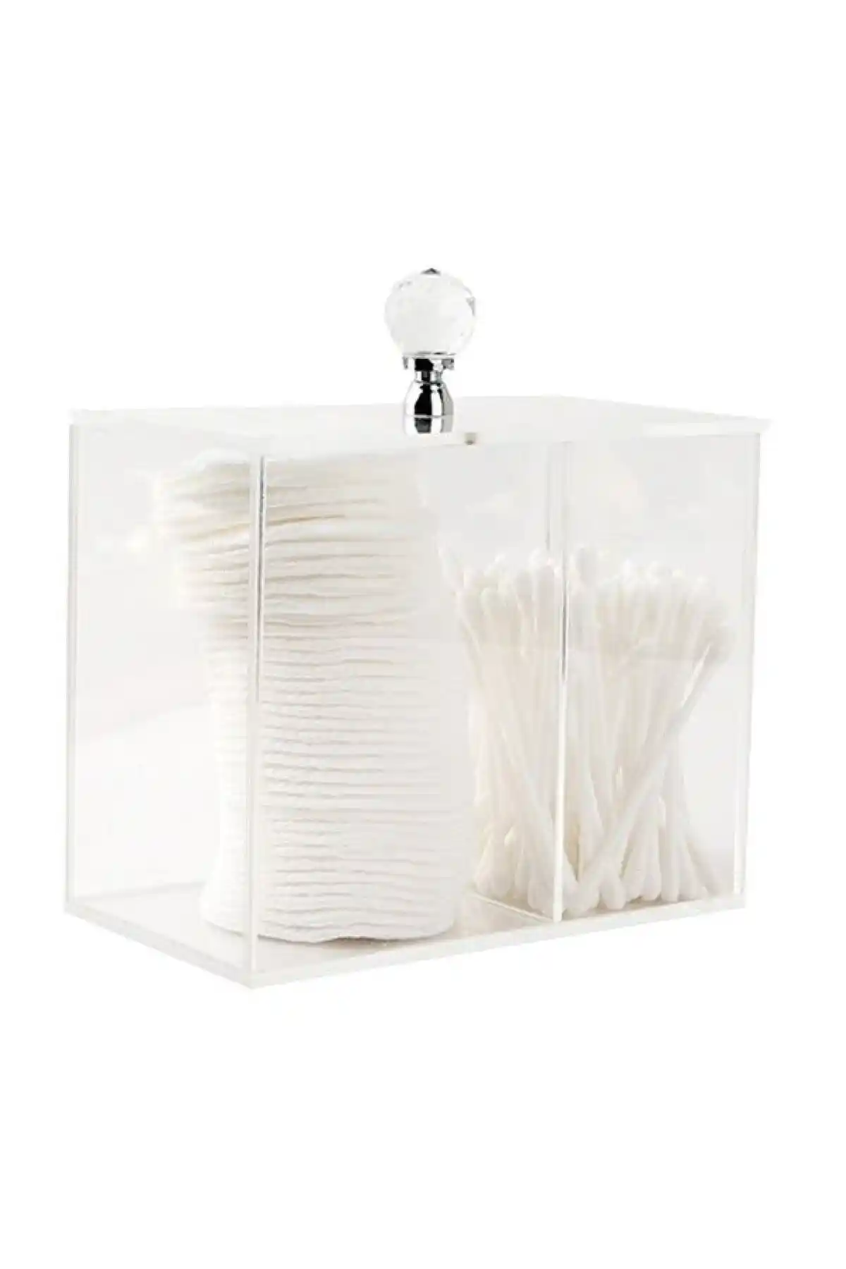 Şeffaf Pamukluk ve Kulak Çubuğu Kutusu: Şıklık ve Hijyen İçin Pratik Saklama Çözümü