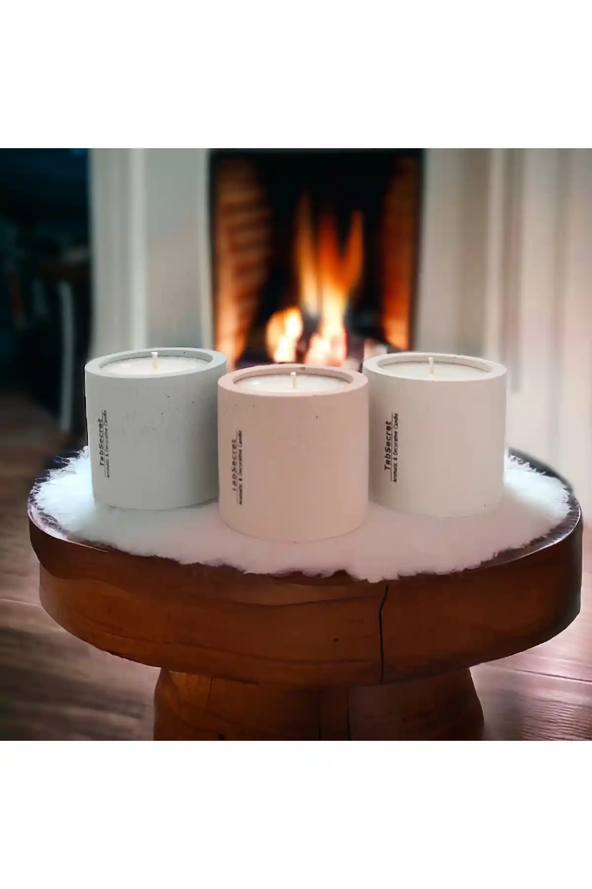 TabSecret Candle Vanilya ve Çilek Aromalı 3'lü Meditasyon Mum Seti Doğal ve Şık Tasarım