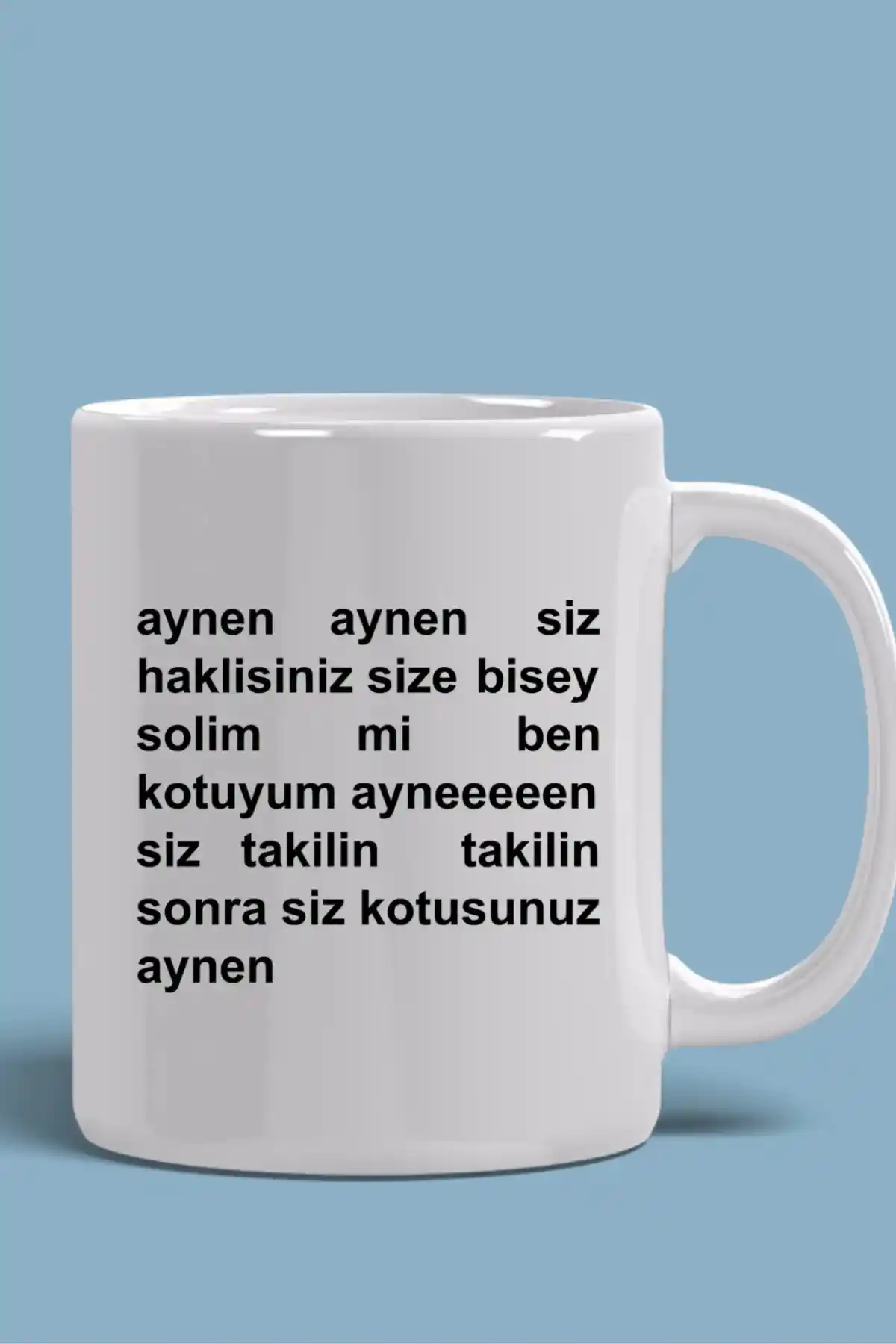 Thekam Ben Kötüyüm Aynen Baskılı Porselen Kupa Bardak Günlük ve Hediye Kullanımı İçin