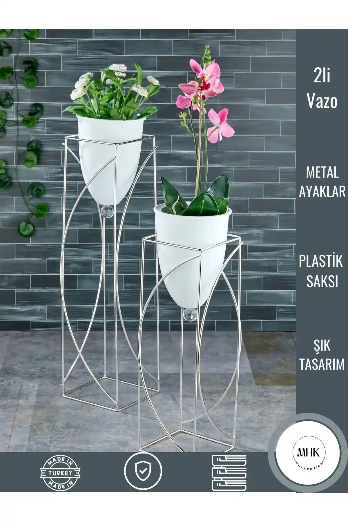 2'li Metal Ayaklı Saksı: Modern Tasarım ve Dayanıklılık ile Dekorasyonunuza Şıklık Katın