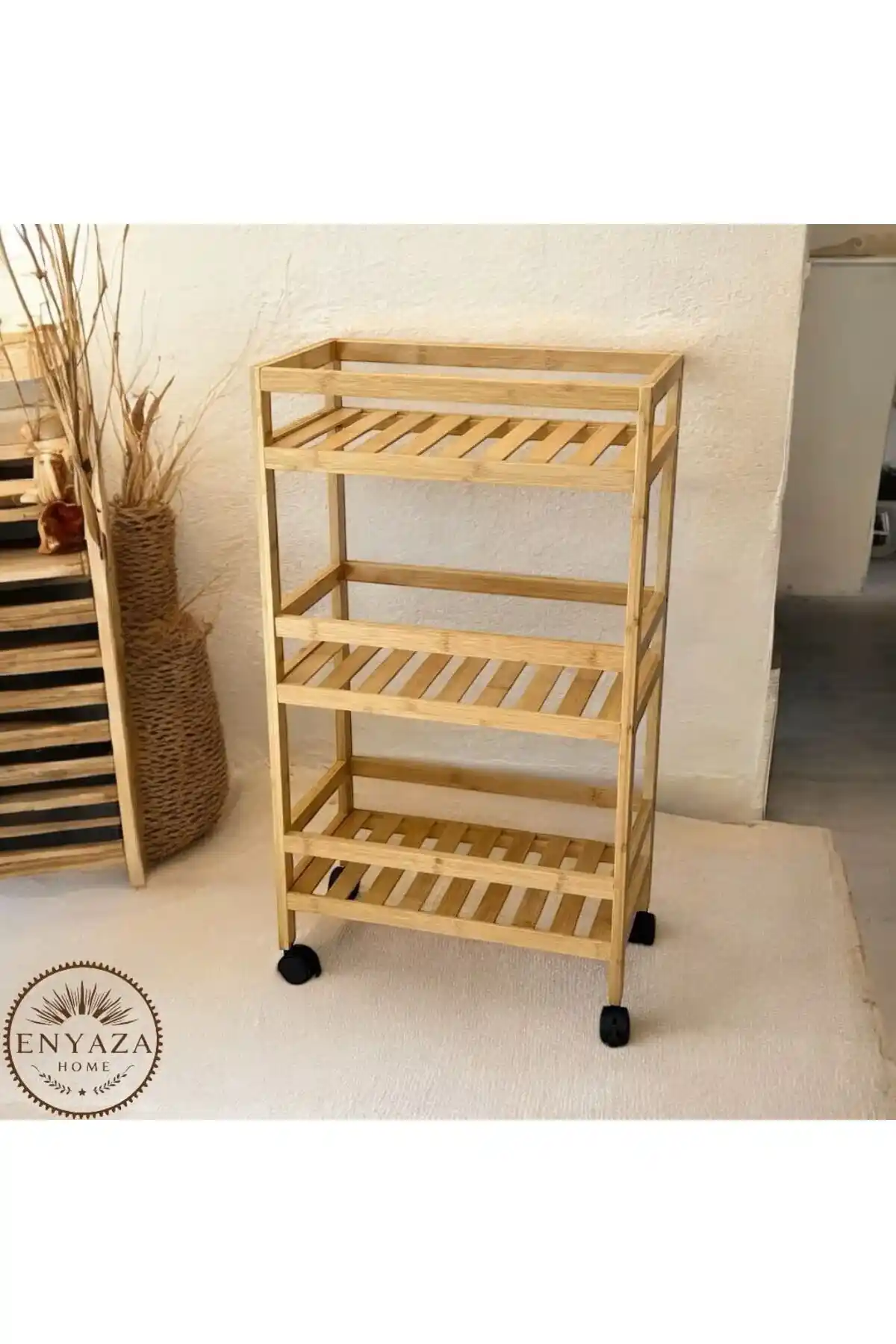 Bambu Raf Ünitesi: Doğal ve Sürdürülebilir İç Mekan Depolama Çözümü