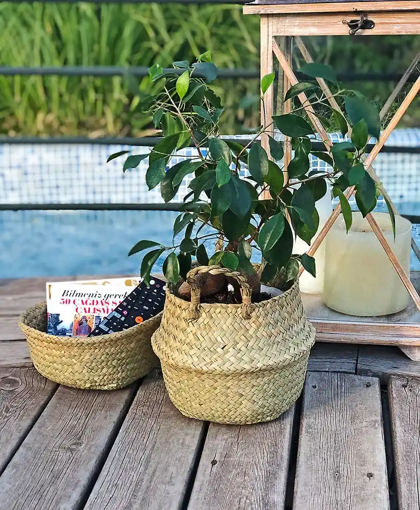 Hasır Saksı Sepetleri ve IKEA'da Bulunan Doğal Dekoratif Seçenekler