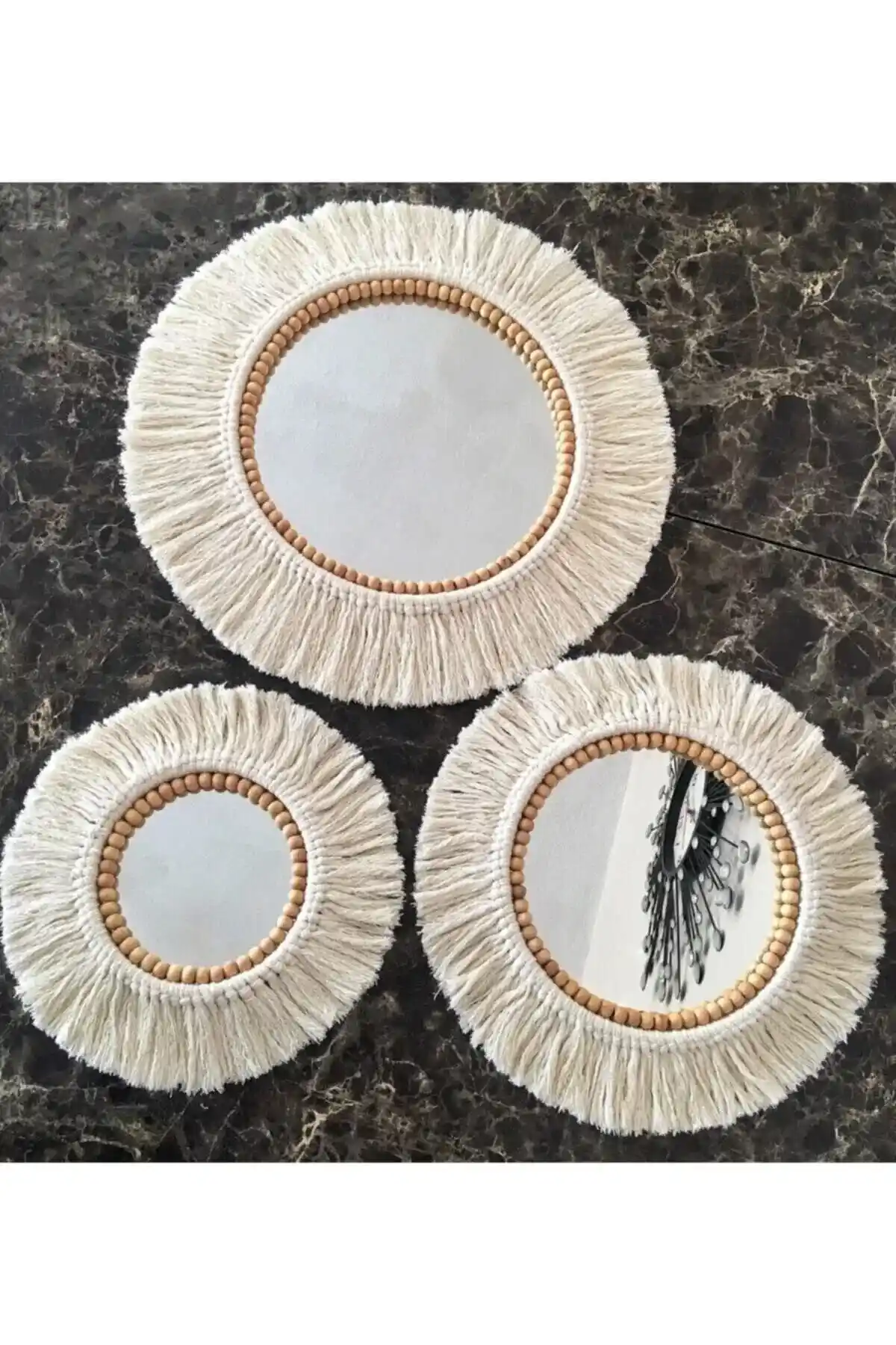 Makrome Ayna 3'lü Setleriyle Dekorasyonunuza Şıklık ve Fonksiyonellik Katın