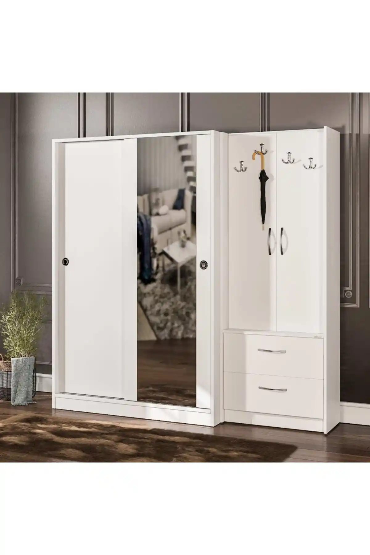 Abre Vm-300348 ve Vm-36300 Beyaz Vestiyer Portmanto Modellerinin Karşılaştırması