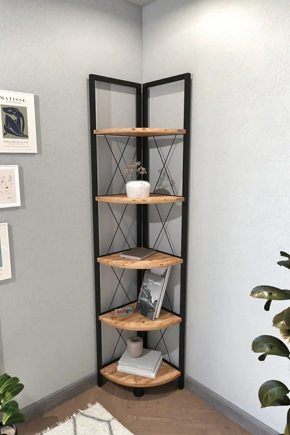 Bofigo 5 Raflı Metal Köşe Kitaplık ve Cosargroup Metal Concept Kitaplık Karşılaştırması