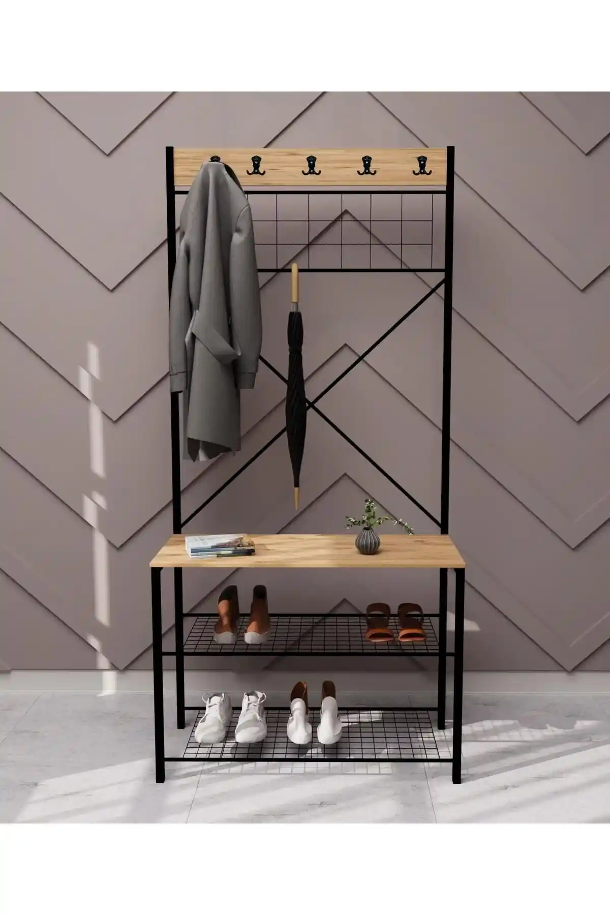 Eportatif Geniş Metal Portmanto ile Pinoxi Ahşap Vestiyer Karşılaştırması