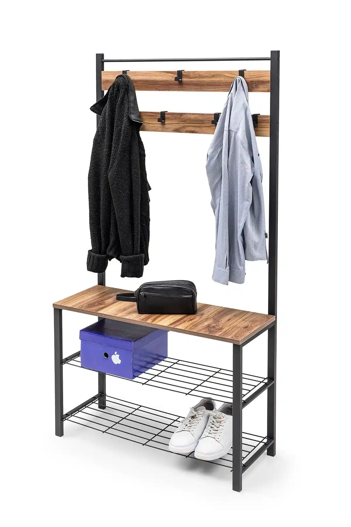 Gaga Mobilya Metal Portmanto ve Yurudesign Wisdom Çam Antrasit Vestiyer Karşılaştırması