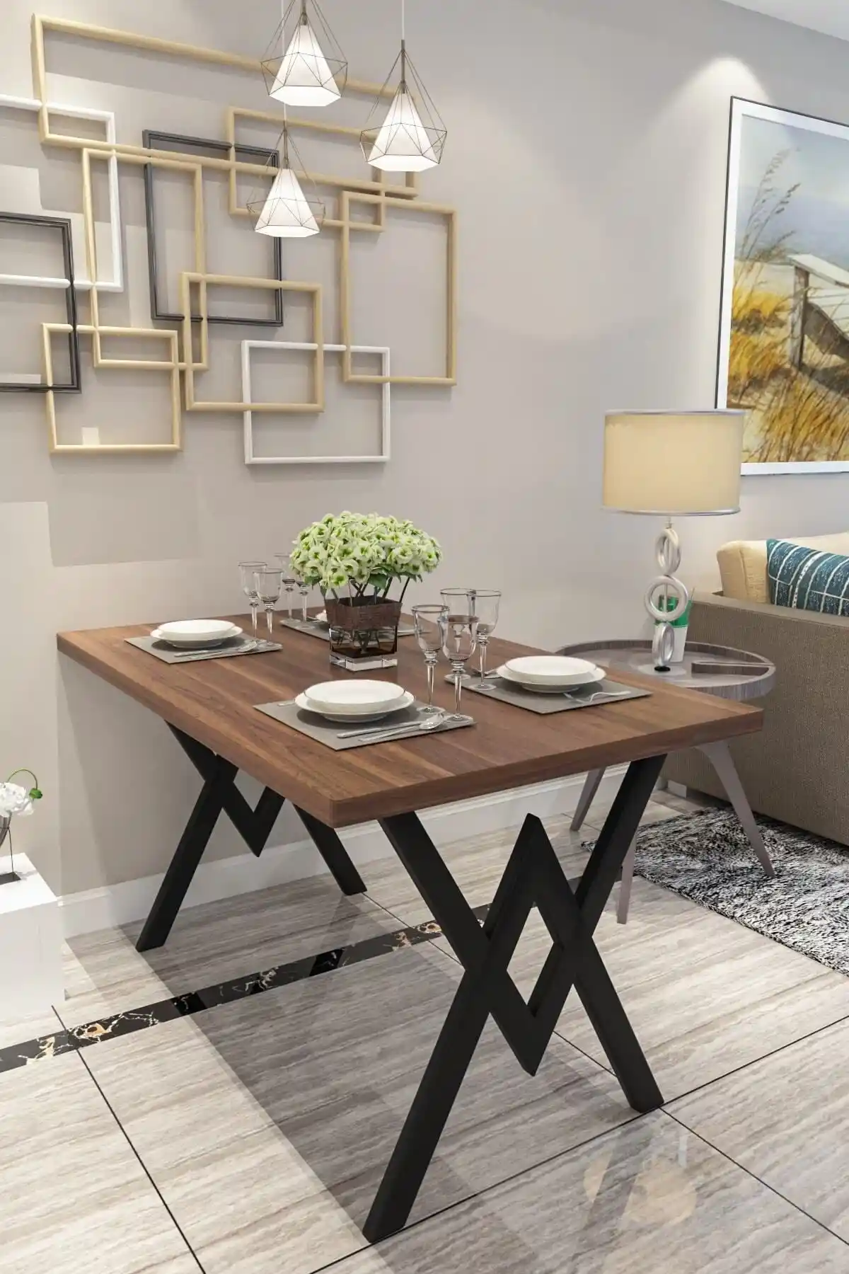 Mutfak Masası Karşılaştırması: Evdemo Parla ve Yirmi15 Siyah Metal Ayaklı Modelleri