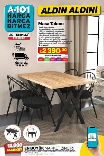 A101 Masa Takımı Seçenekleri ve Dekorasyon Uyumuyla Uygun Fiyatlı Modeller