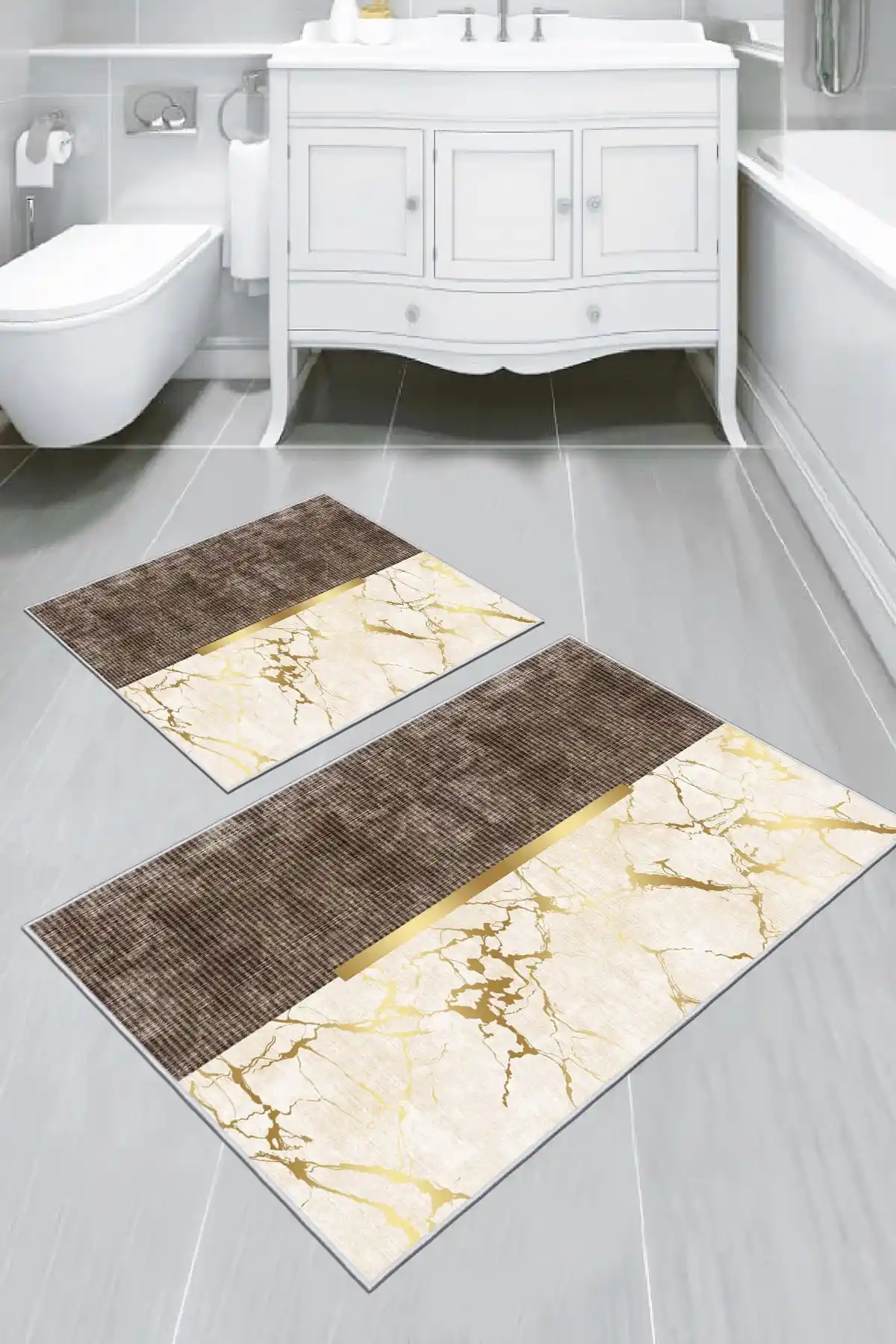 Altın Renkli Banyo Paspasıyla Dekorasyonda Şıklık ve Fonksiyonellik Sağlayan Trendler