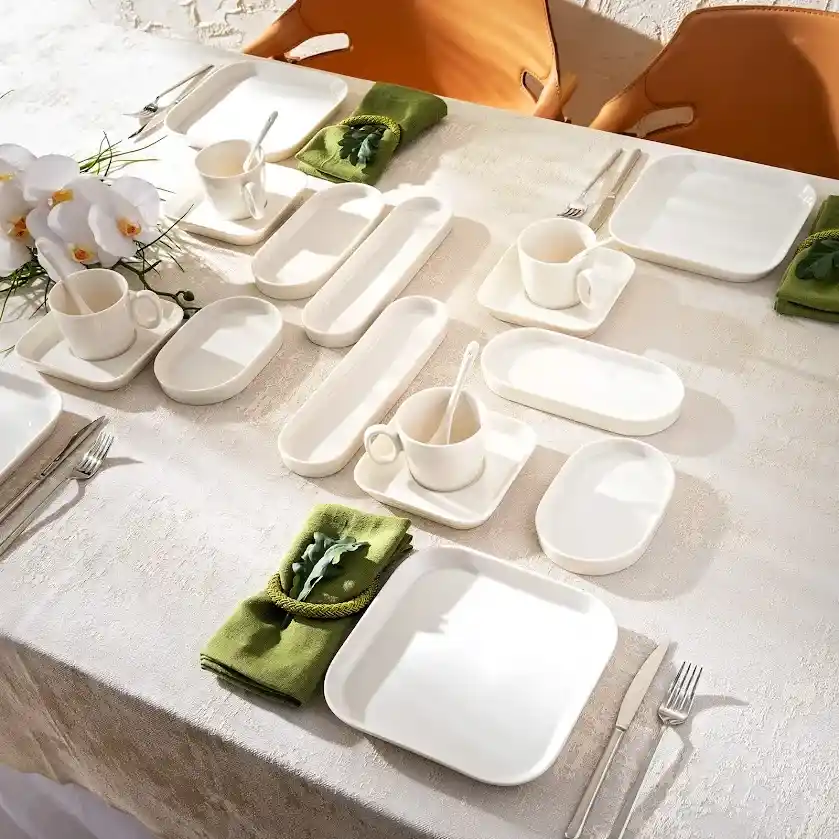 Emsan Yeni Mısra 30 Parça Beyaz Porselen Takım ile Şık ve Fonksiyonel Sofralar