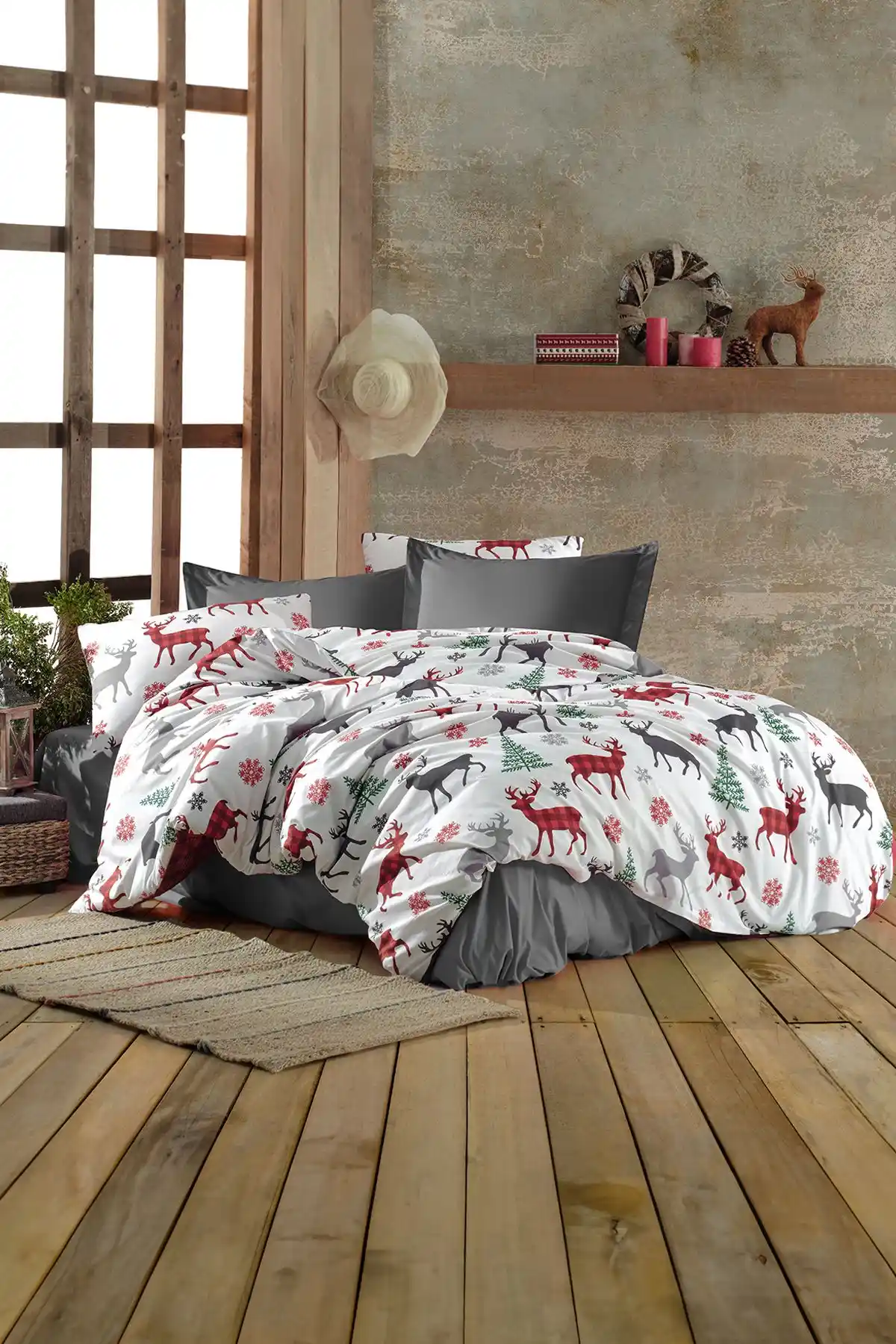 Geyikli Nevresim Takımı ile Yatak Odalarınıza Doğal ve Sıcak Bir Dokunuş