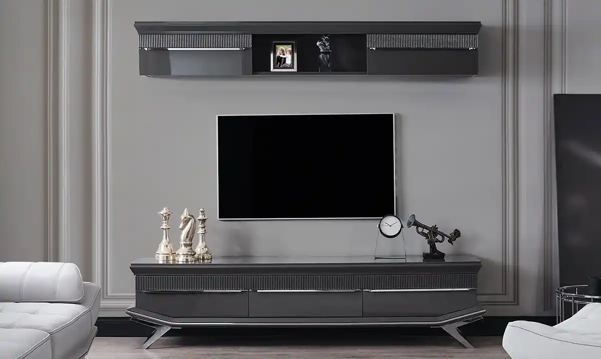 Gümüş Ayaklı TV Ünitesi: Modern ve Şık Dekorasyon İçin Fonksiyonel Seçenekler