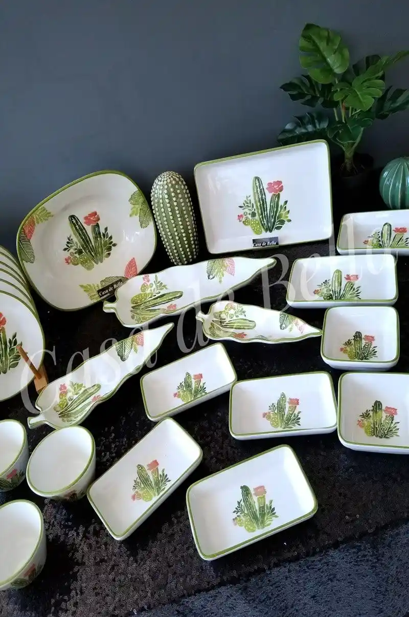 Kaktüs Desenli Kahvaltı Takımlarıyla Modern ve Doğal Dekorasyon Fırsatları