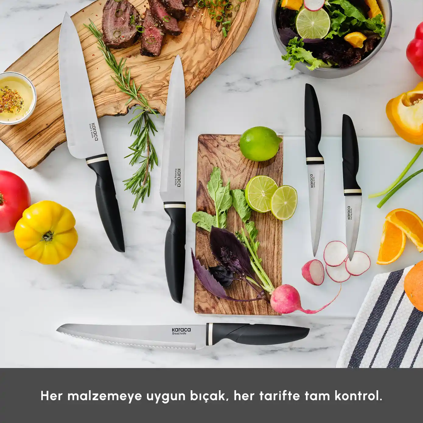 Karaca Proofcut 6 Parça Siyah Bıçak Seti ile Mutfak Dekorasyonunuzu Geliştirin