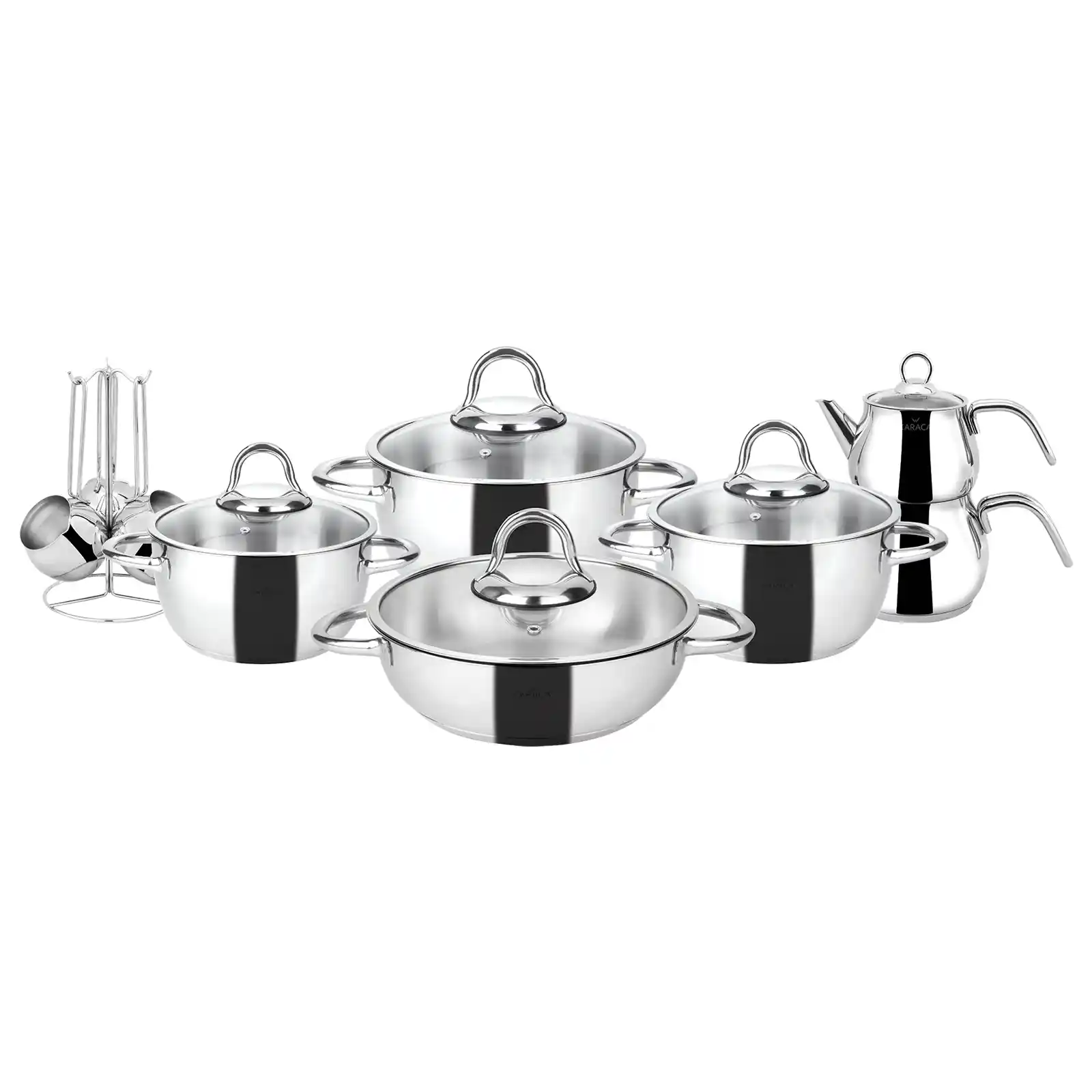 Karaca Sevilla 15 Parça Çelik Çeyiz Seti ile Şık ve Fonksiyonel Mutfak Dekorasyonu