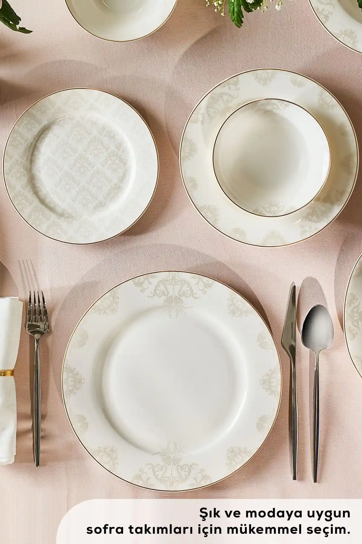 Karaca Siena 56 Parça 12 Kişilik Gold Yemek Takımı ile Sofralarınıza Şıklık Katın