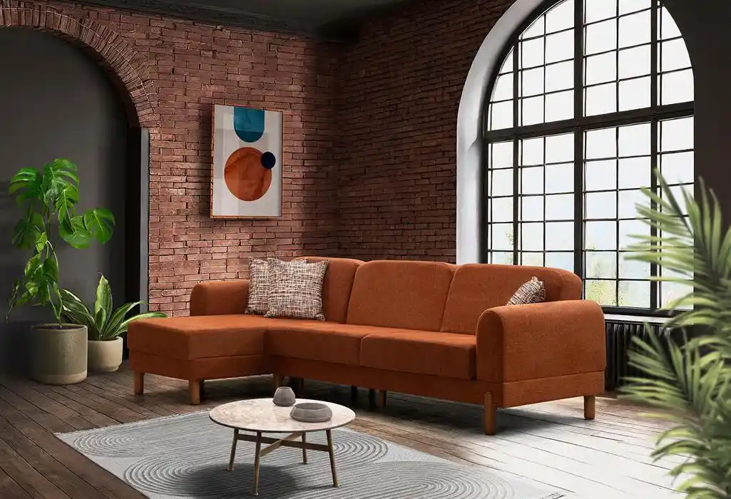 Kiremit Rengi Köşe Takımıyla Modern ve Sıcak Ev Dekorasyonu Yaratma Rehberi