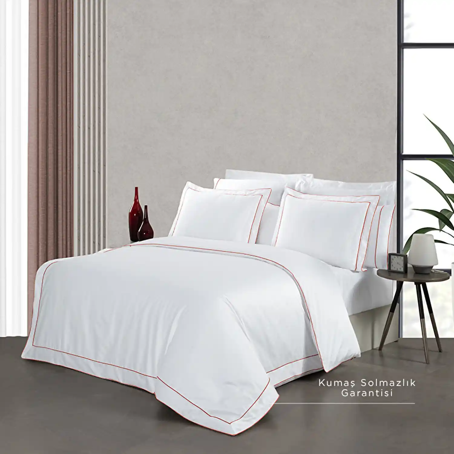 Kiremit Rengi Nevresim Takımıyla Yatak Odası Dekorasyonunda Şıklık ve Sıcaklık