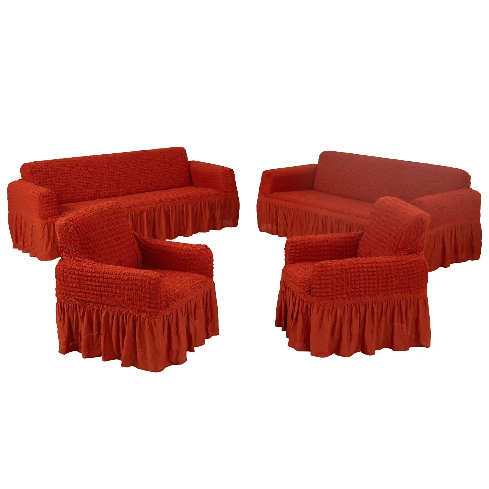 Kiremit Renkli Koltuk Örtüsü ile Dekorasyonda Sıcak ve Şık Dokunuşlar